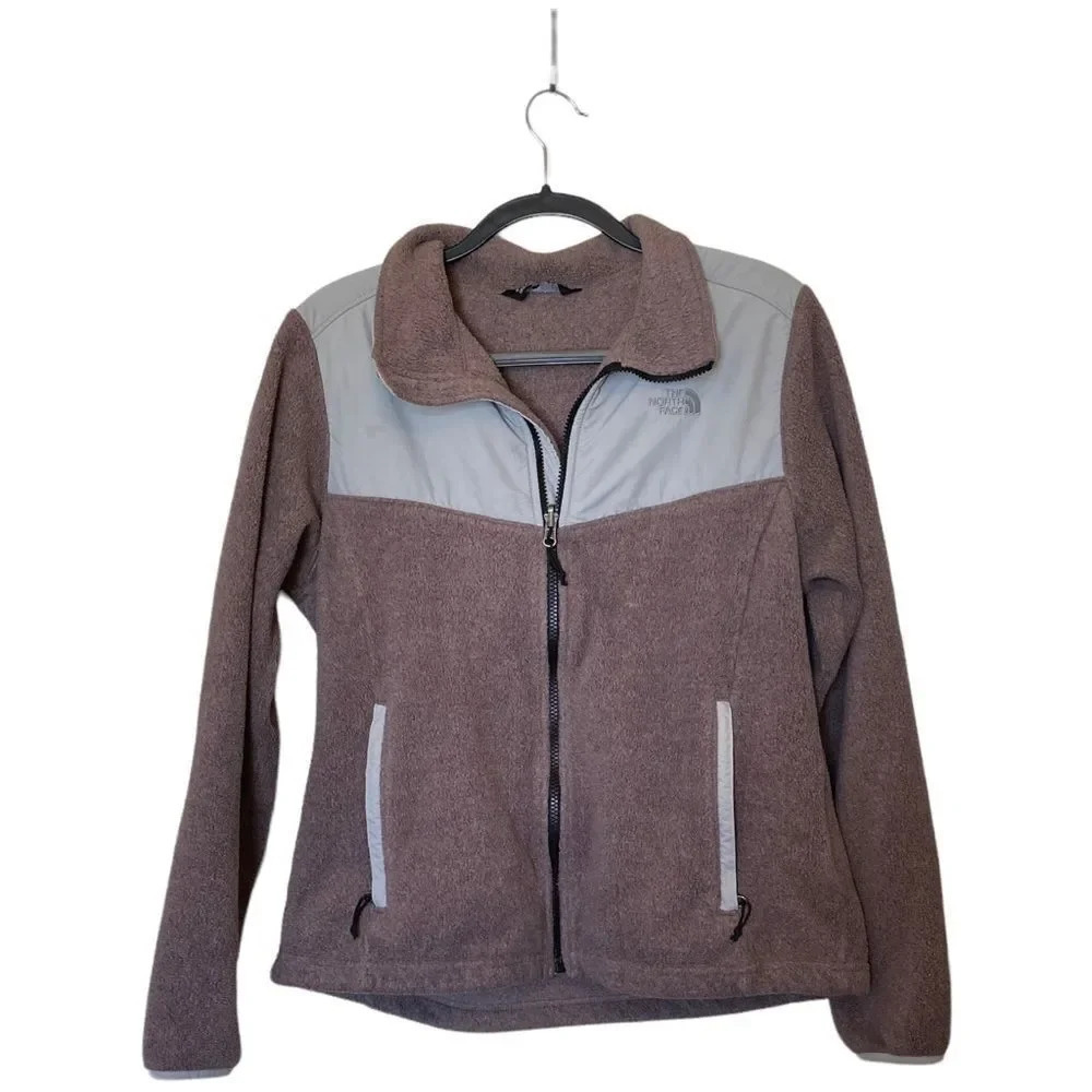 THE NORTH FACE Women's Denali Jacket Colorblock Gray Brown Size Medium
